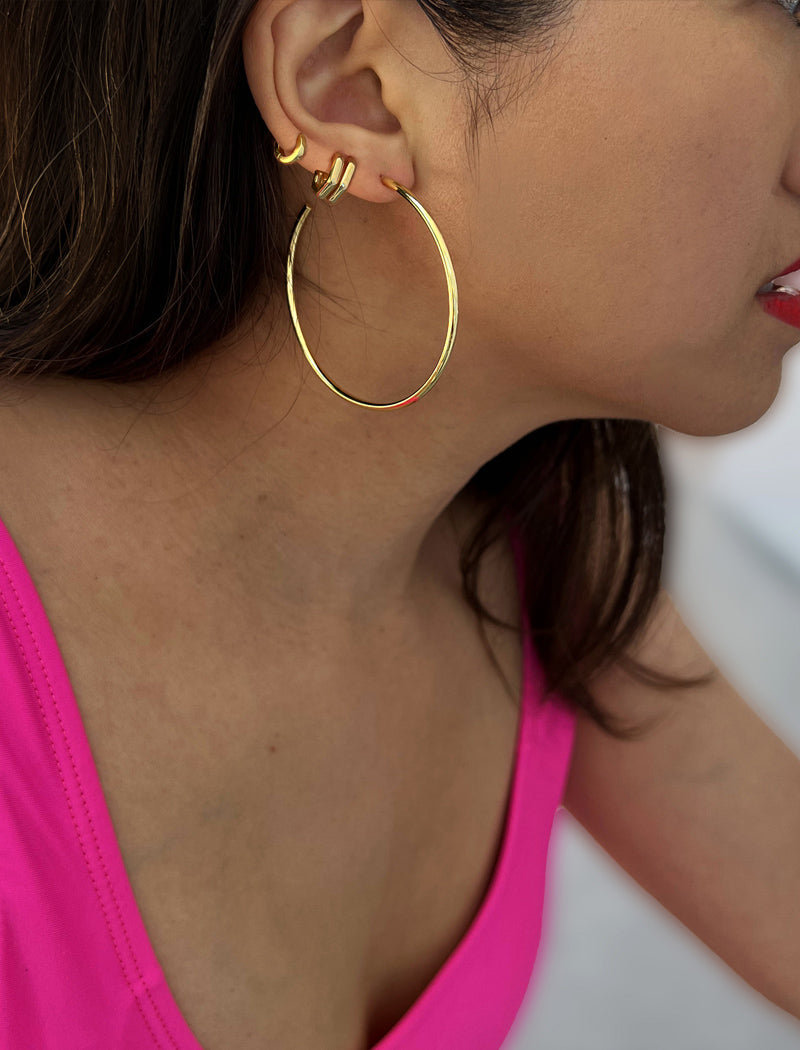 ESSENTIAL 18K Gold Over Sterling Silver Mini Huggies Earrings