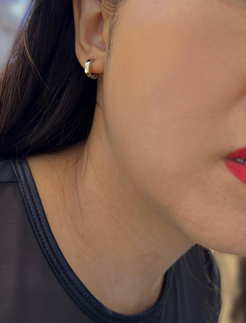 ESSENTIAL 18K Gold Over Sterling Silver Small Huggies Earrings