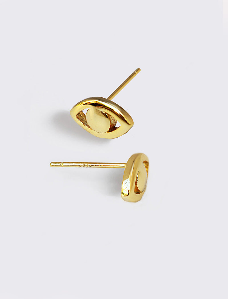 EVIL EYE Stud Earrings | 18K Gold Over Sterling Silver
