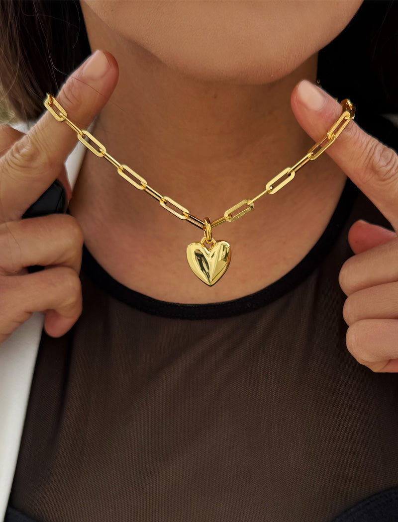 PUFFY HEART Necklace Pendant Only