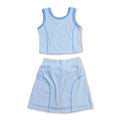 Sleeveless aqua top high waist skirt girls activewear set
