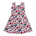 Sleeveless A elephant bow kids girls team athletic dress