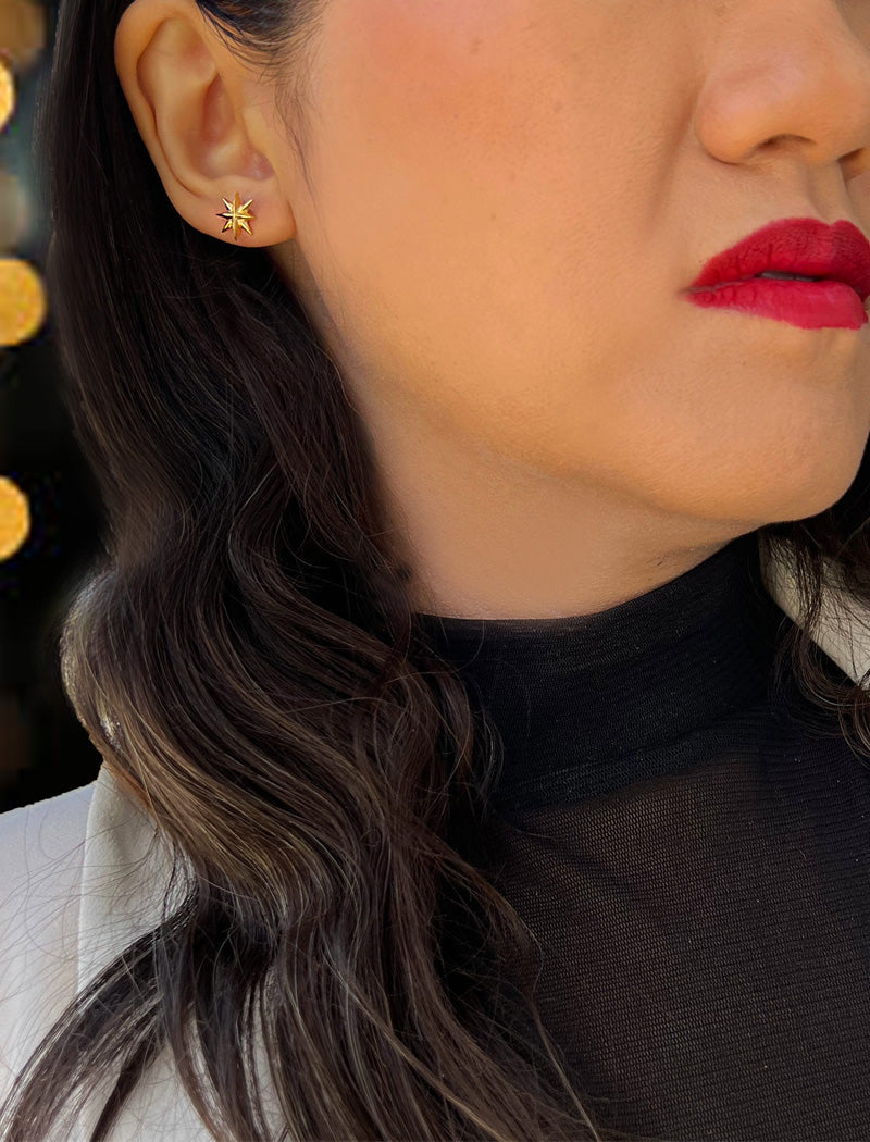 SPARKLE Star Stud Earrings | Sterling Silver