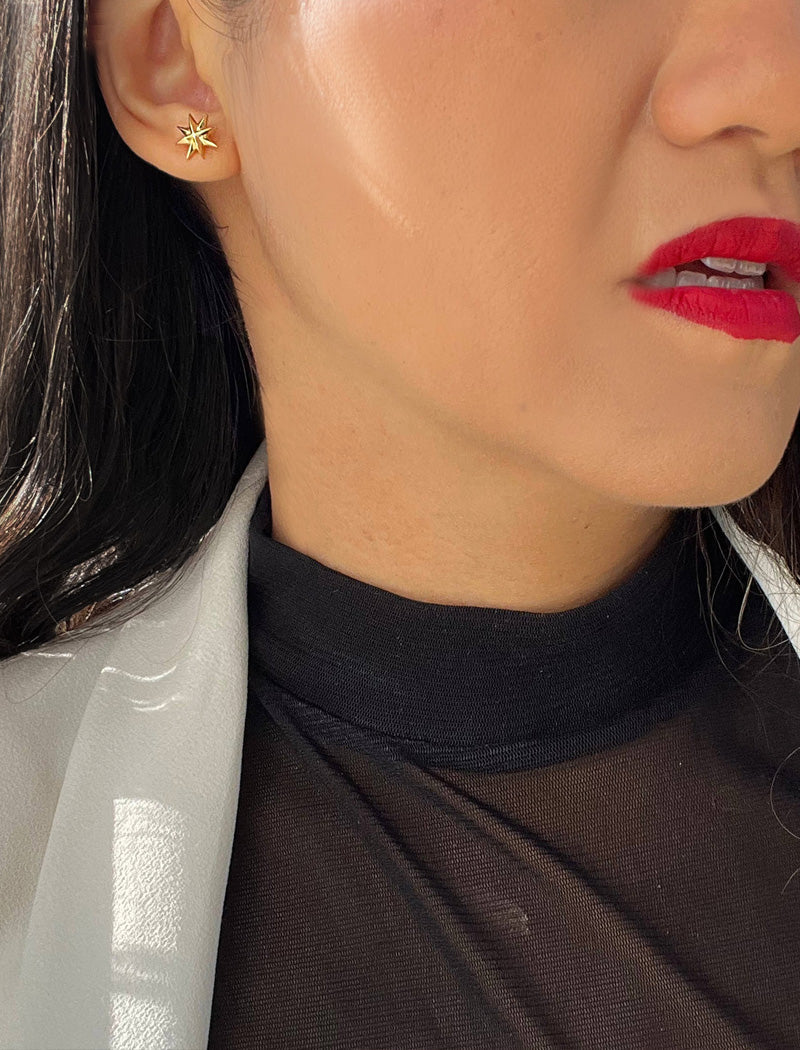 SPARKLE Star Stud Earrings | Sterling Silver