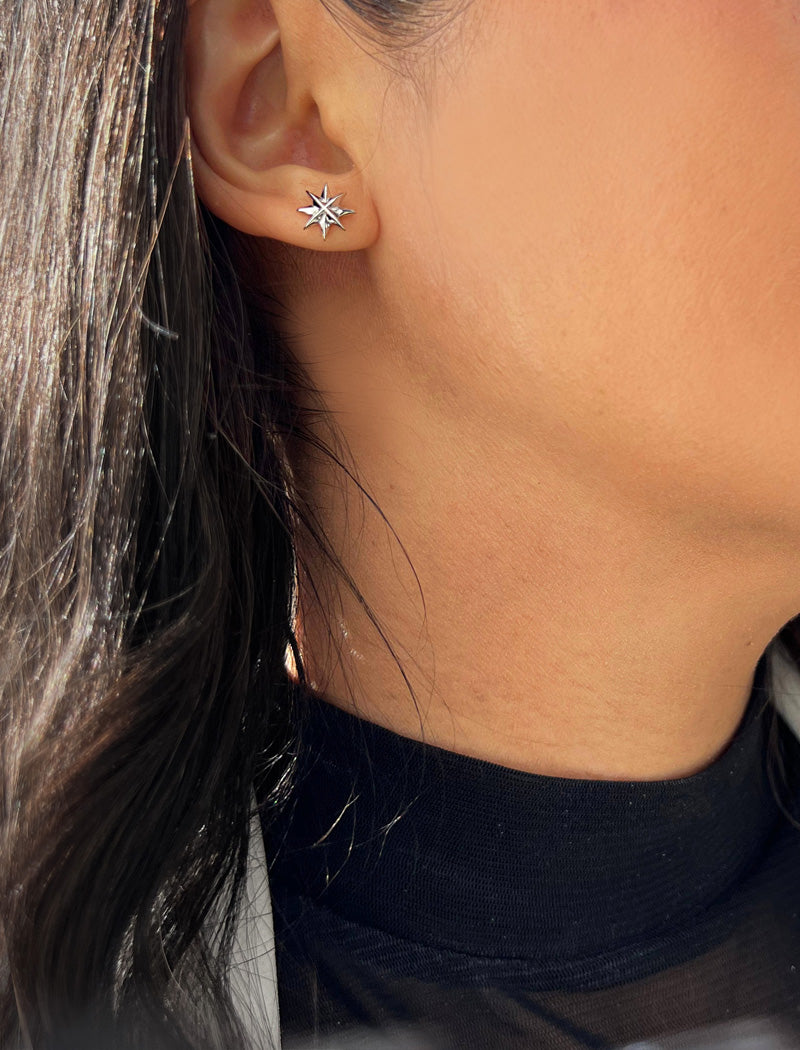 SPARKLE Star Earrings | Sterling Silver