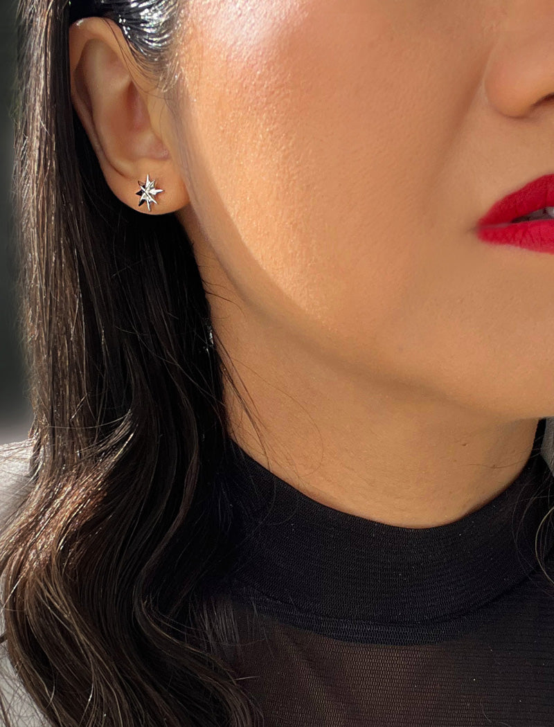 SPARKLE Star Stud Earrings | Sterling Silver