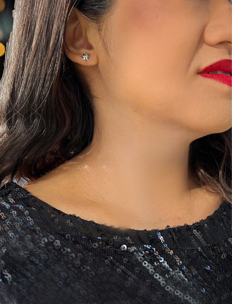 SPARKLE Star Stud Earrings | Sterling Silver