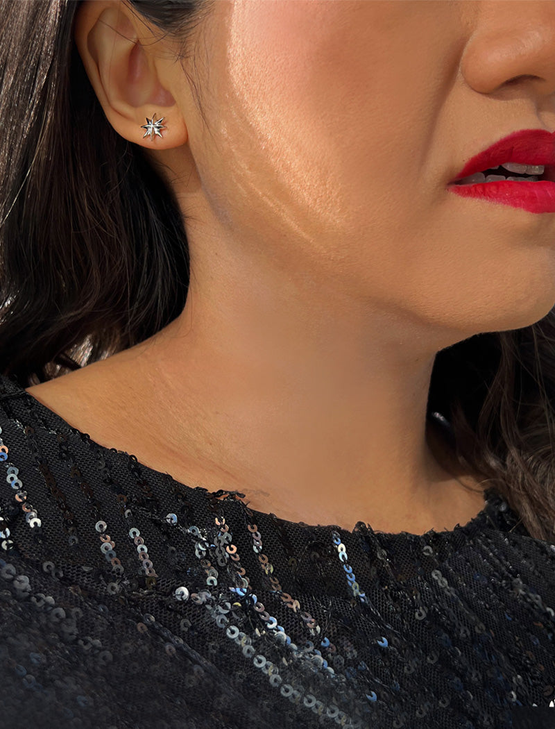SPARKLE Star Stud Earrings | Sterling Silver