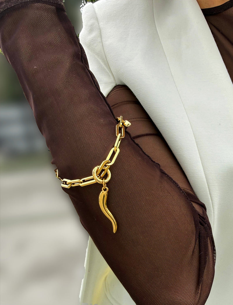 ITALIAN HORN Charm Bracelet