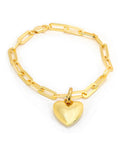 PUFFY HEART Charm Medium Chain Bracelet