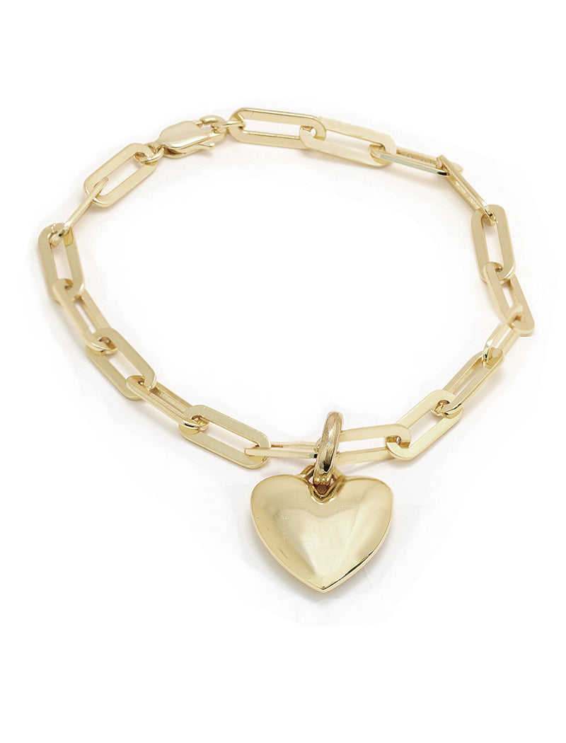 PUFFY HEART Charm Medium Chain Bracelet