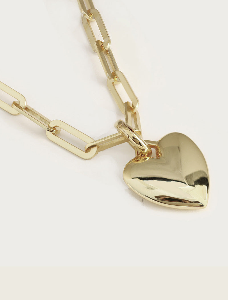 PUFFY HEART Charm Medium Chain Bracelet