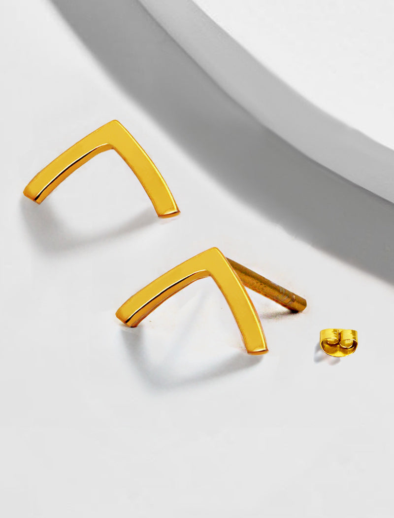 TRILL 2-Way Wishbone Stud Earrings | 18K Gold Over Sterling Silver