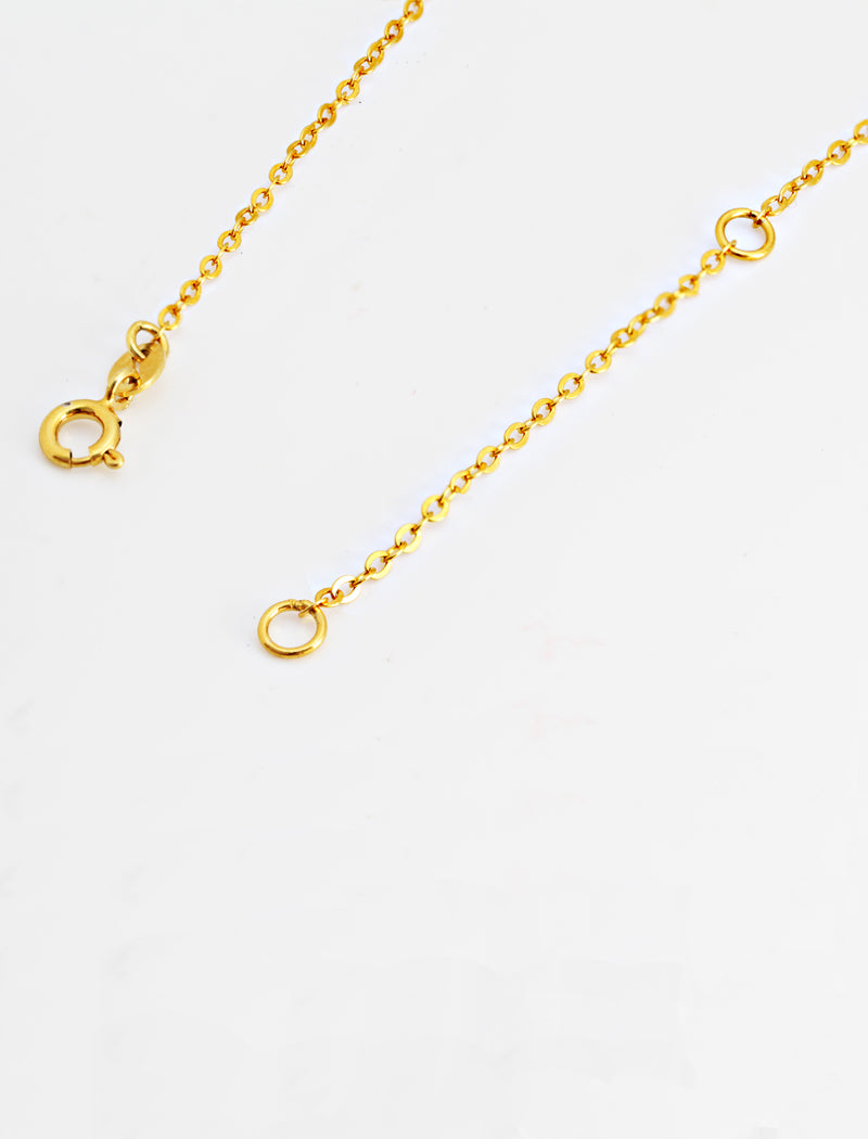 RICE Bead Thin Chain Strand Necklace | 18K Gold Over Sterling Silver