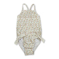 Straps floral bow baby girls one piece summer swimsuit