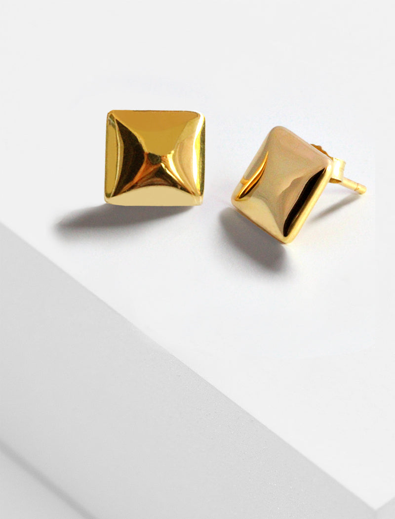 SQUARE Earring Studs | 18K Gold Over Sterling Silver