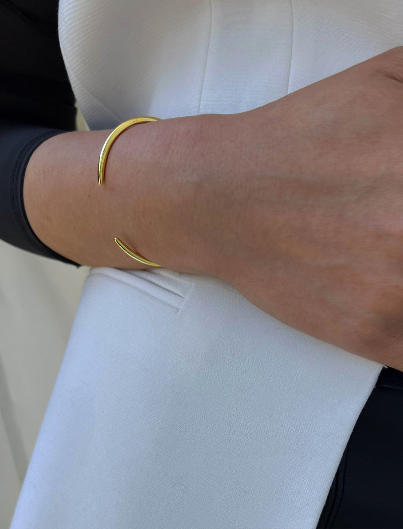 SUCCESS 2-Way Stacking Band Open Ring | 18K Gold Over Sterling Silver