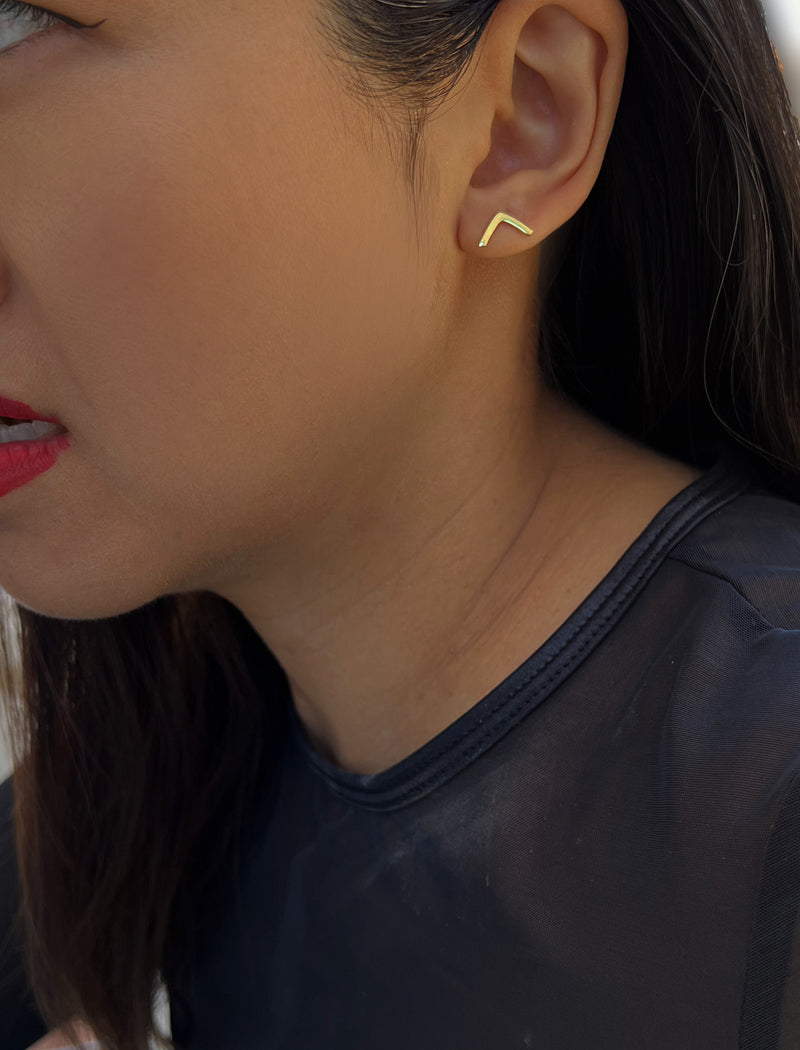 TRILL 2-Way Wishbone Stud Earrings | 18K Gold Over Sterling Silver