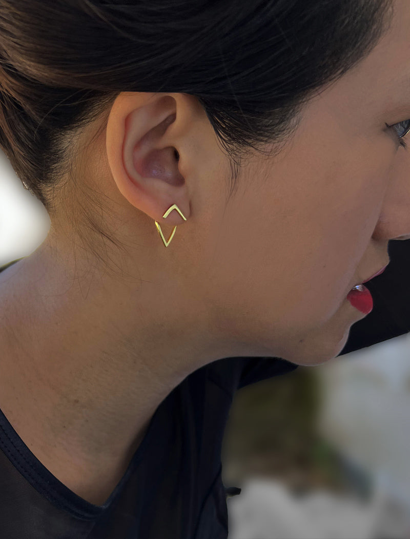TRILL 2-Way Wishbone Stud Earrings | 18K Gold Over Sterling Silver