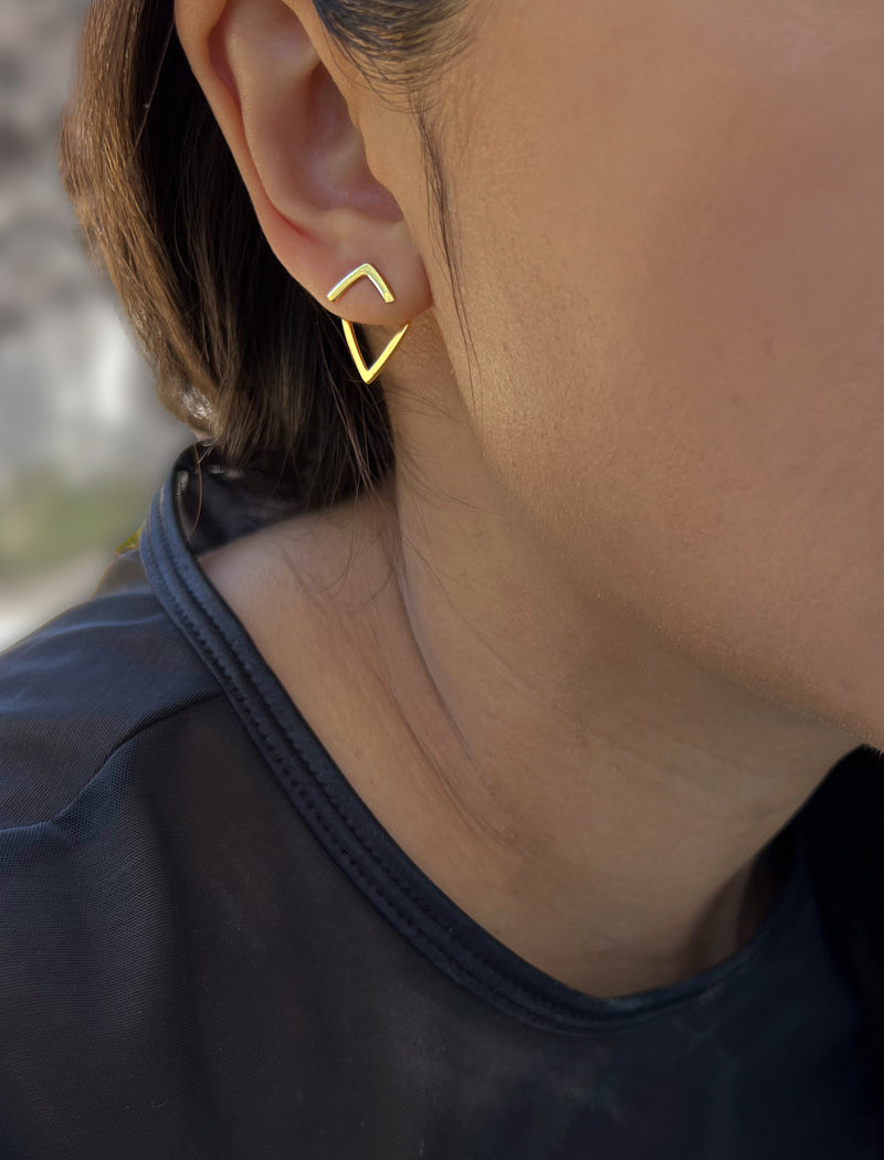 TRILL 2-Way Wishbone Stud Earrings | 18K Gold Over Sterling Silver