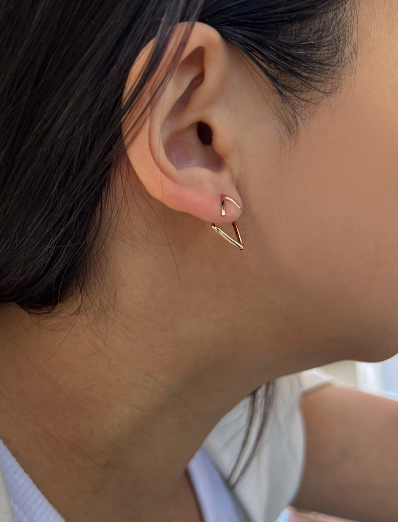 TRILL 2-Way Wishbone Stud Earrings | 18K Rose Gold Over Sterling Silver