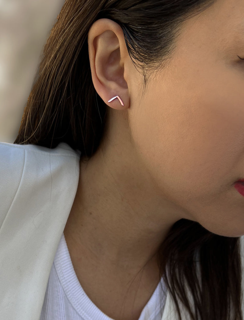 TRILL 2-Way Wishbone Stud Earrings | 18K Rose Gold Over Sterling Silver