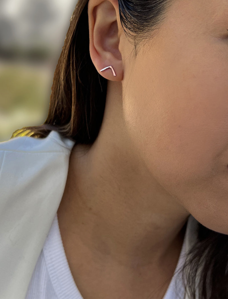 TRILL 2-Way Wishbone Stud Earrings | 18K Rose Gold Over Sterling Silver