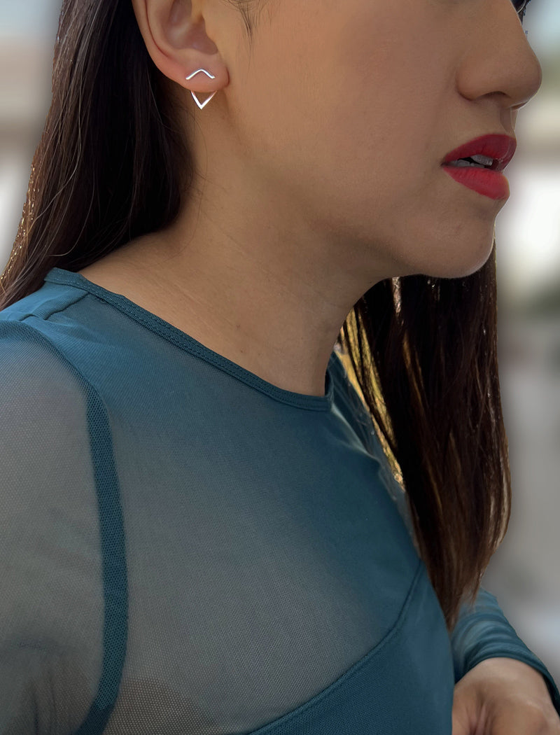 TRILL 2-Way Wishbone Stud Earrings | Sterling Silver