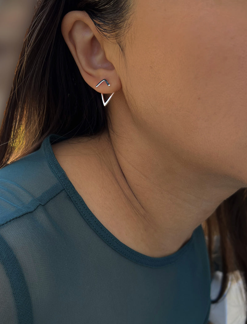 TRILL 2-Way Wishbone Stud Earrings | Sterling Silver