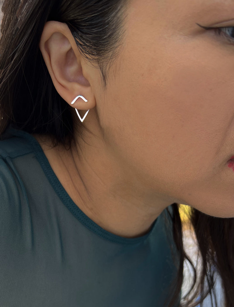 TRILL 2-Way Wishbone Stud Earrings | Sterling Silver