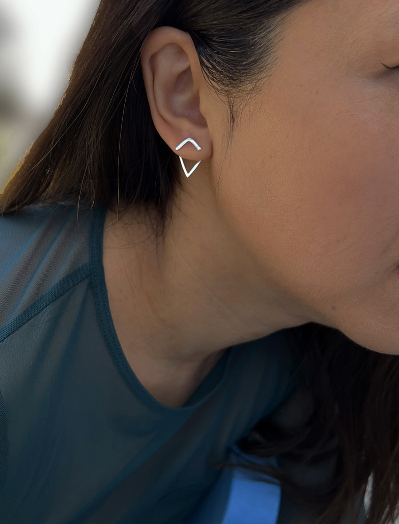 TRILL 2-Way Wishbone Stud Earrings | 925 Sterling Silver