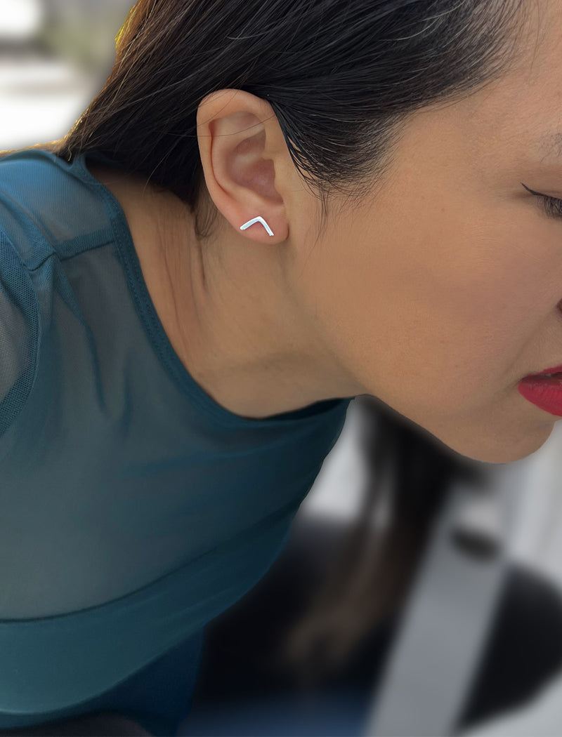 TRILL 2-Way Wishbone Stud Earrings | Sterling Silver