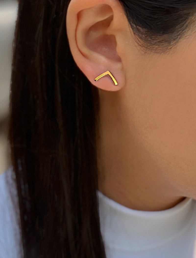 TRILL 2-Way Wishbone Stud Earrings | 18K Gold Over Sterling Silver