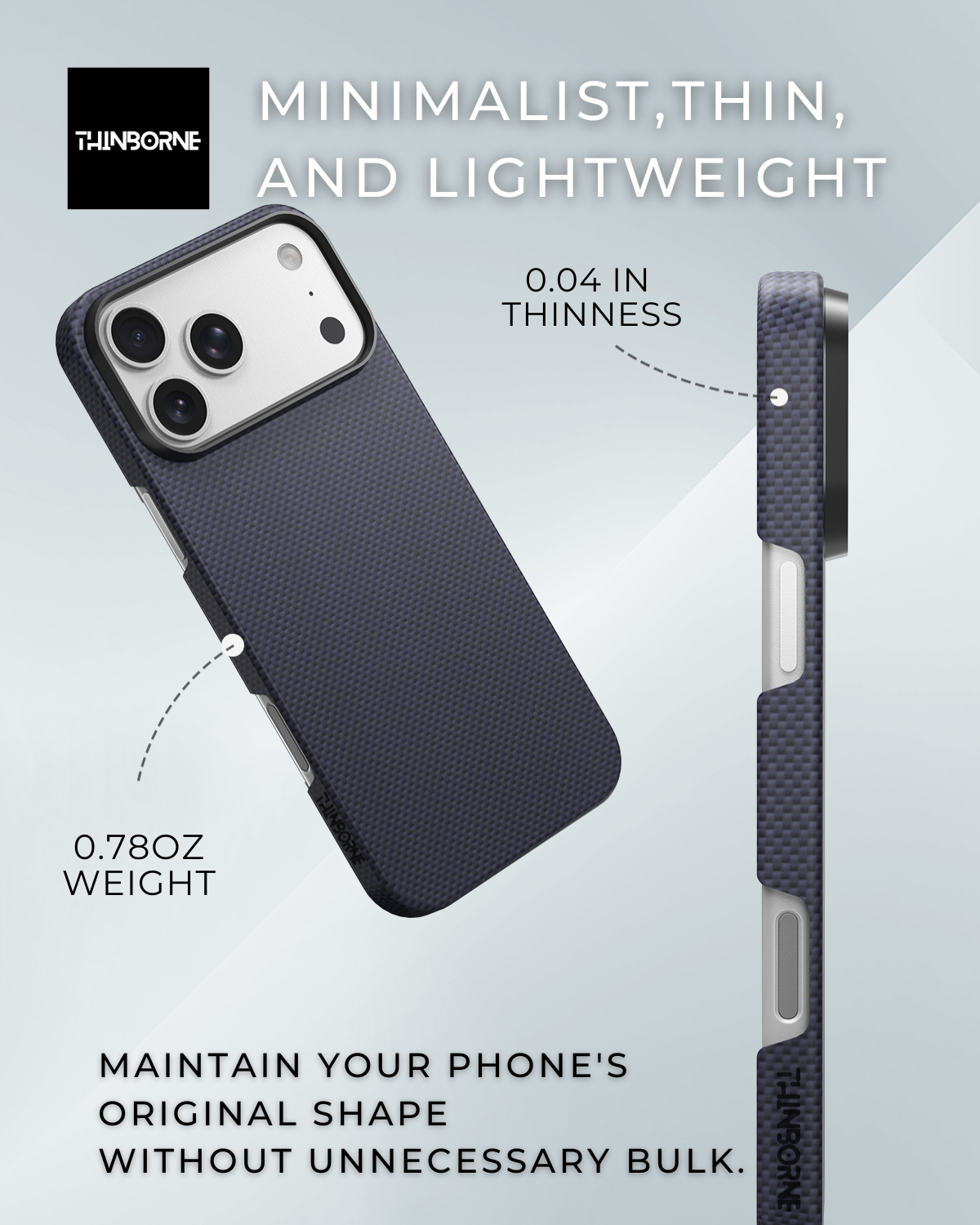 iPhone 17 Pro Max Case - Super Thin | Aramid Fiber | MagSafe - Navy Blue