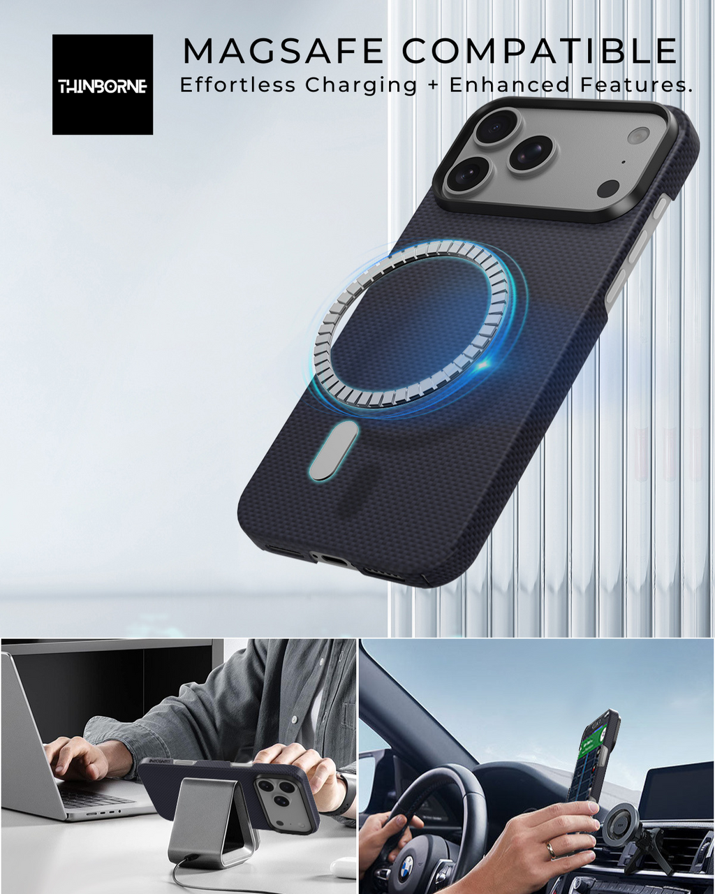 iPhone 17 Pro Max Case - Super Thin | Aramid Fiber | MagSafe - Navy Blue